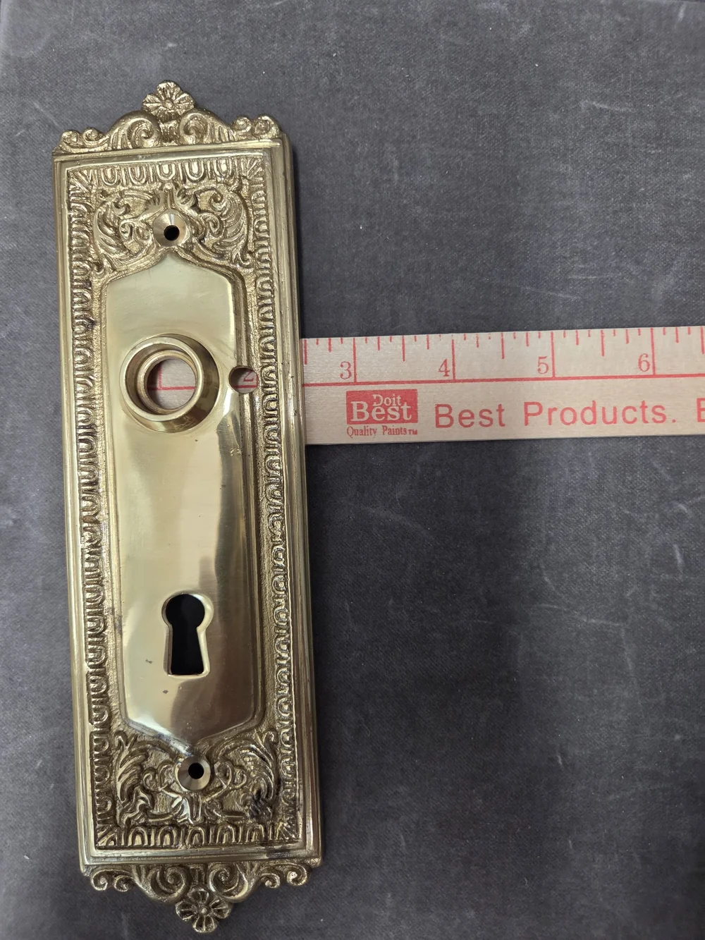 Made In India Ornate Brass-Style Decorative Door Backplate Set - Vintage Look